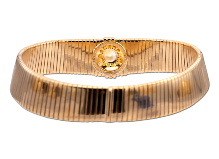 Vintage Bvlgari Tubogas 18K Yellow Gold Choker Necklace