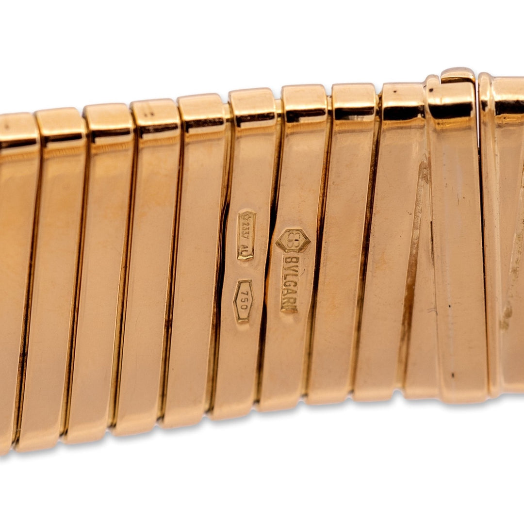 Vintage Bvlgari Tubogas 18K Yellow Gold Choker Necklace