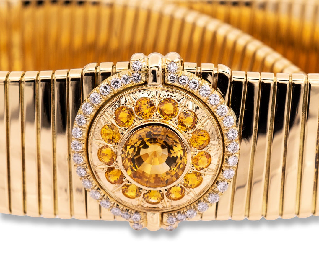 Vintage Bvlgari Tubogas 18K Yellow Gold Choker Necklace