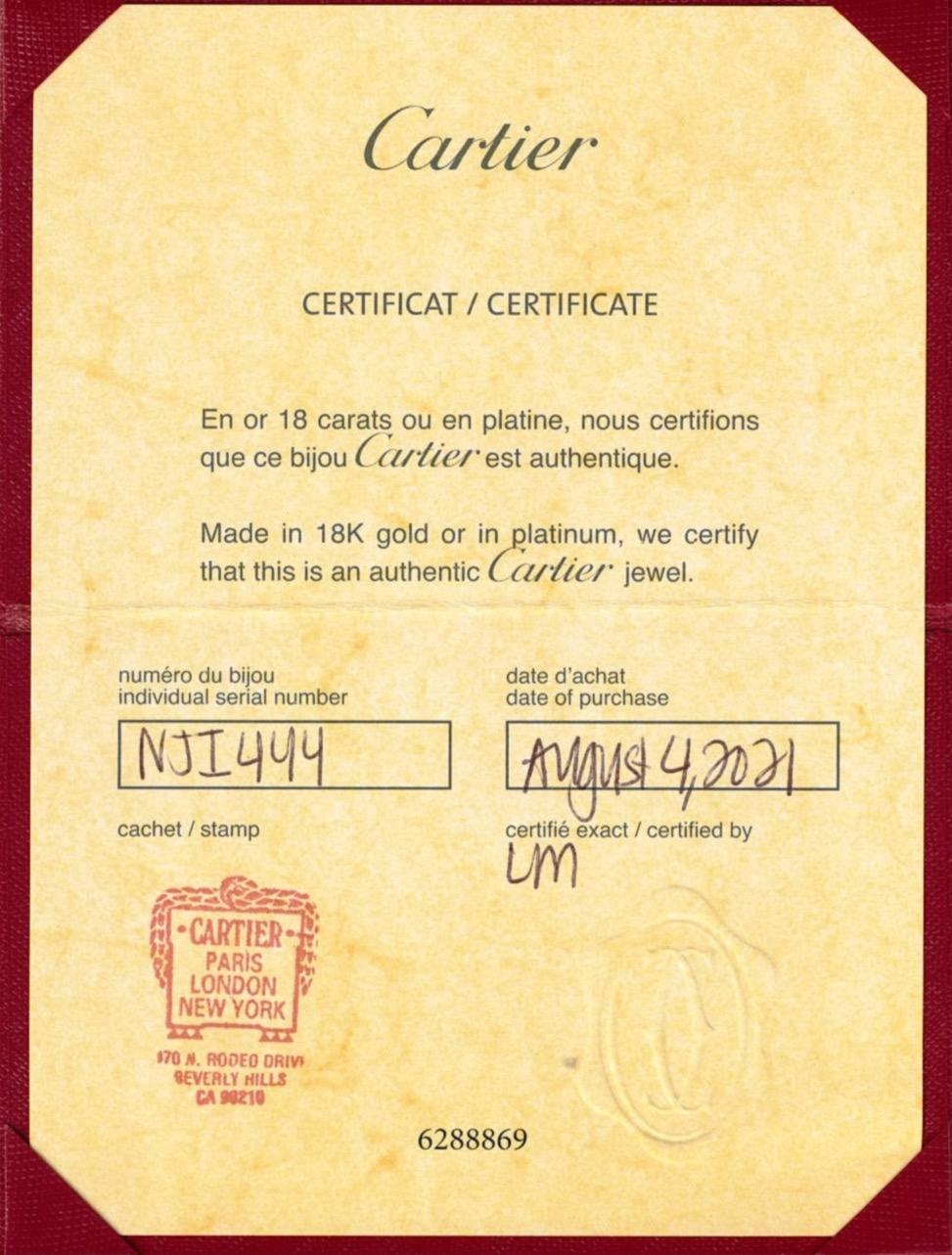 Cartier Love 18K White Gold 5.5mm Size 54 (US6.75) Band Ring