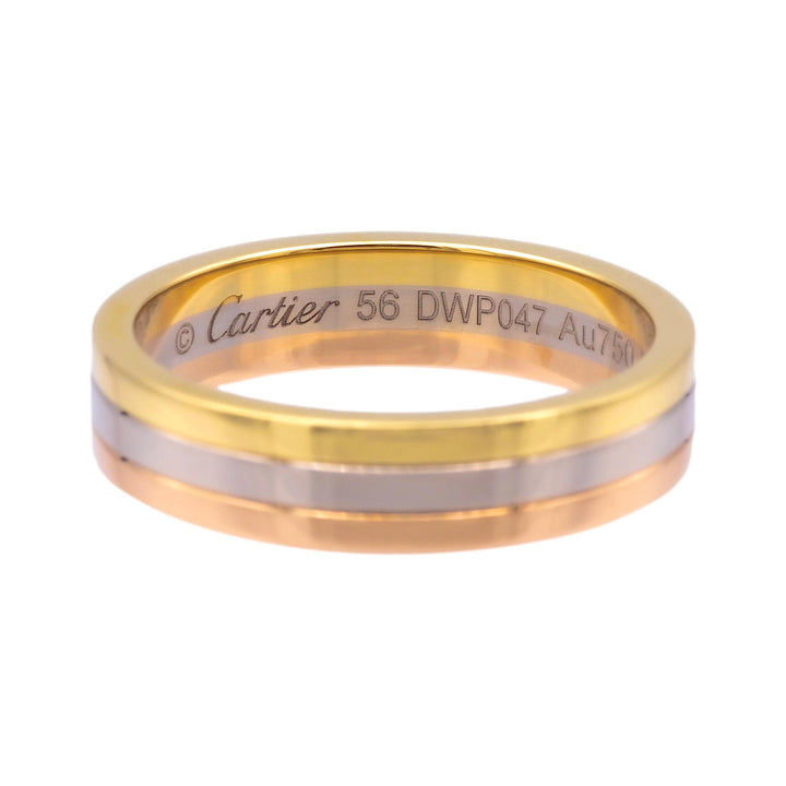 Vendome Louis Cartier 18K 3 Tone Gold Men's Wedding Band Ring Size 56/7.5 4.8mm