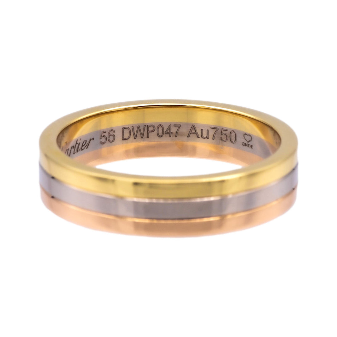 Vendome Louis Cartier 18K 3 Tone Gold Men's Wedding Band Ring Size 56/7.5 4.8mm