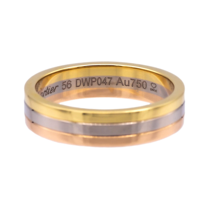 Vendome Louis Cartier 18K 3 Tone Gold Men's Wedding Band Ring Size 56/7.5 4.8mm