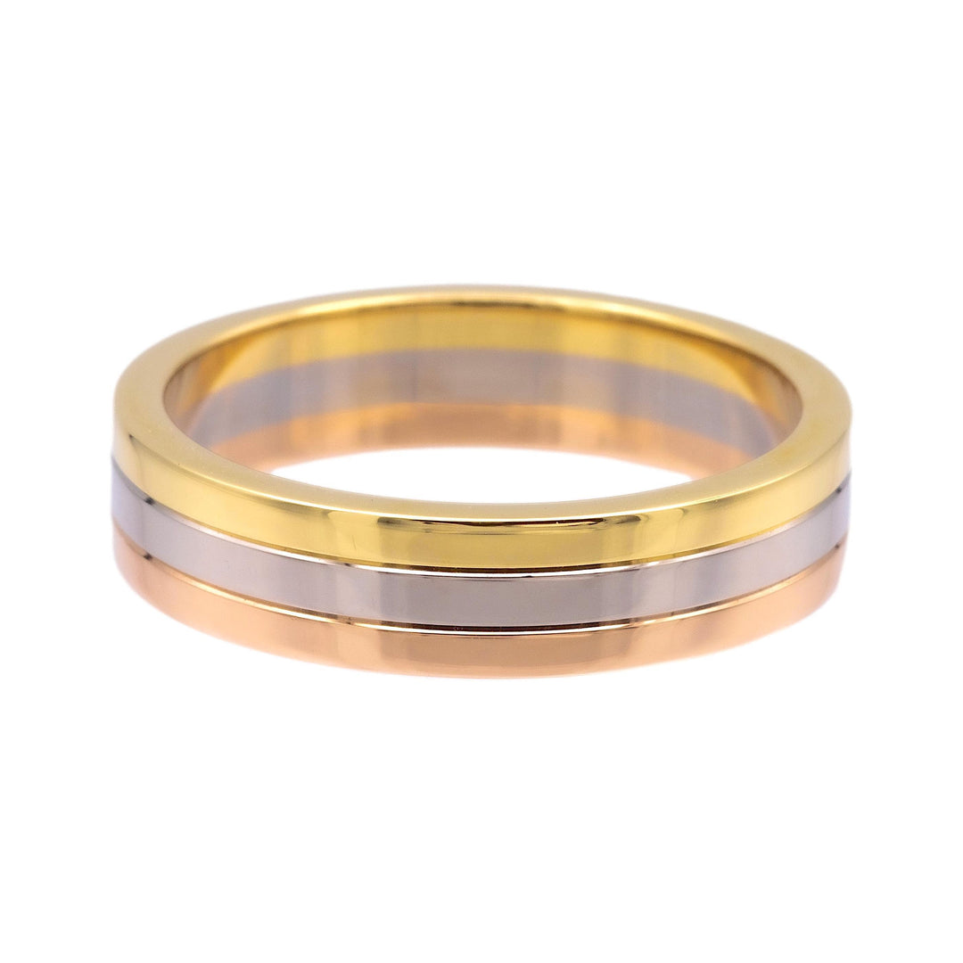 Vendome Louis Cartier 18K 3 Tone Gold Men's Wedding Band Ring Size 56/7.5 4.8mm