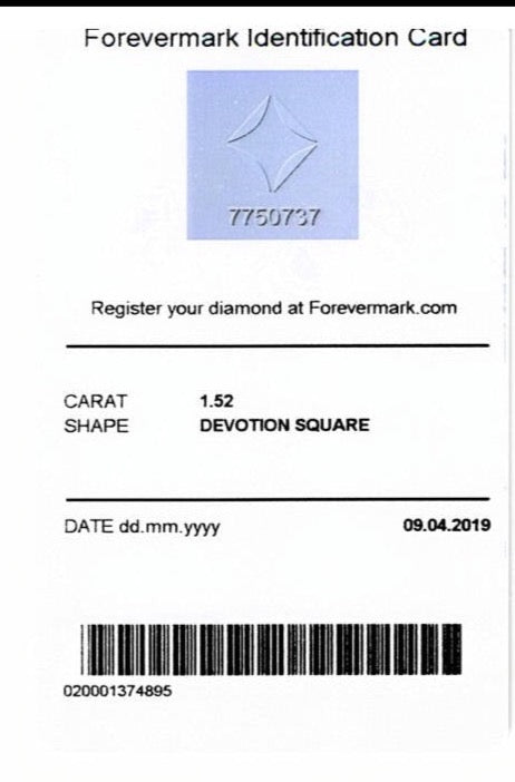 ForeverMark Devotion 18K Princess Cut Diamond Engagement Ring 1.52 Cts.FVVS2