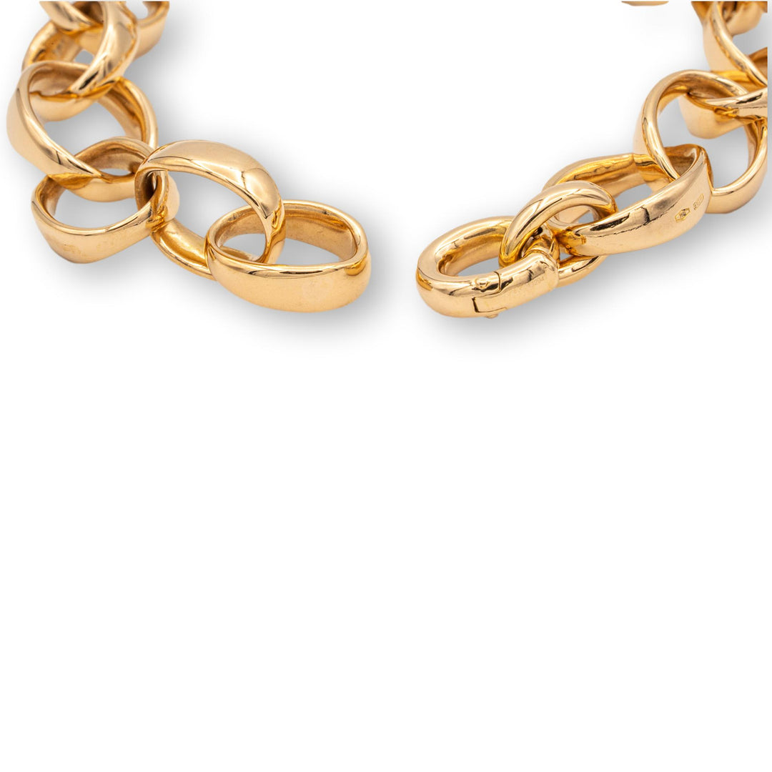 Pomellato Vintage Iconica 18K Rose Gold Bracelet Open Oval Link Vintage 8" Long