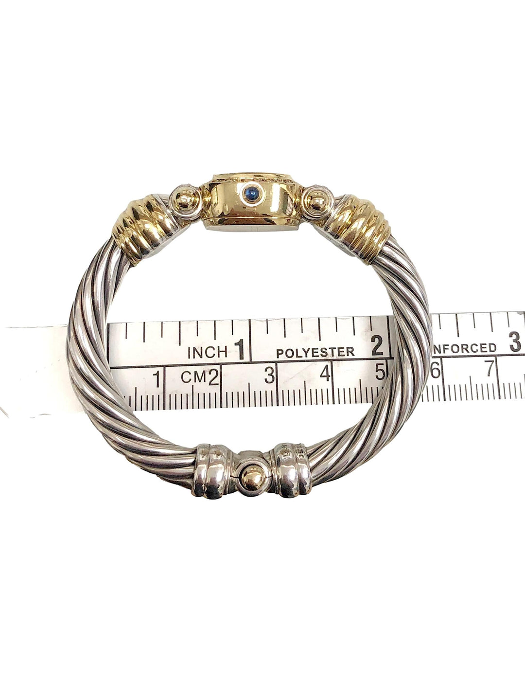 Vintage David Yurman Ladies 18K Yellow Gold Sterling Silver Diamond Wrist Watch