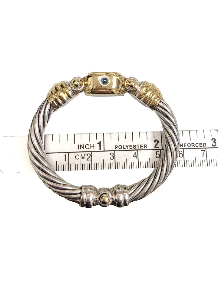 Vintage David Yurman Ladies 18K Yellow Gold Sterling Silver Diamond Wrist Watch