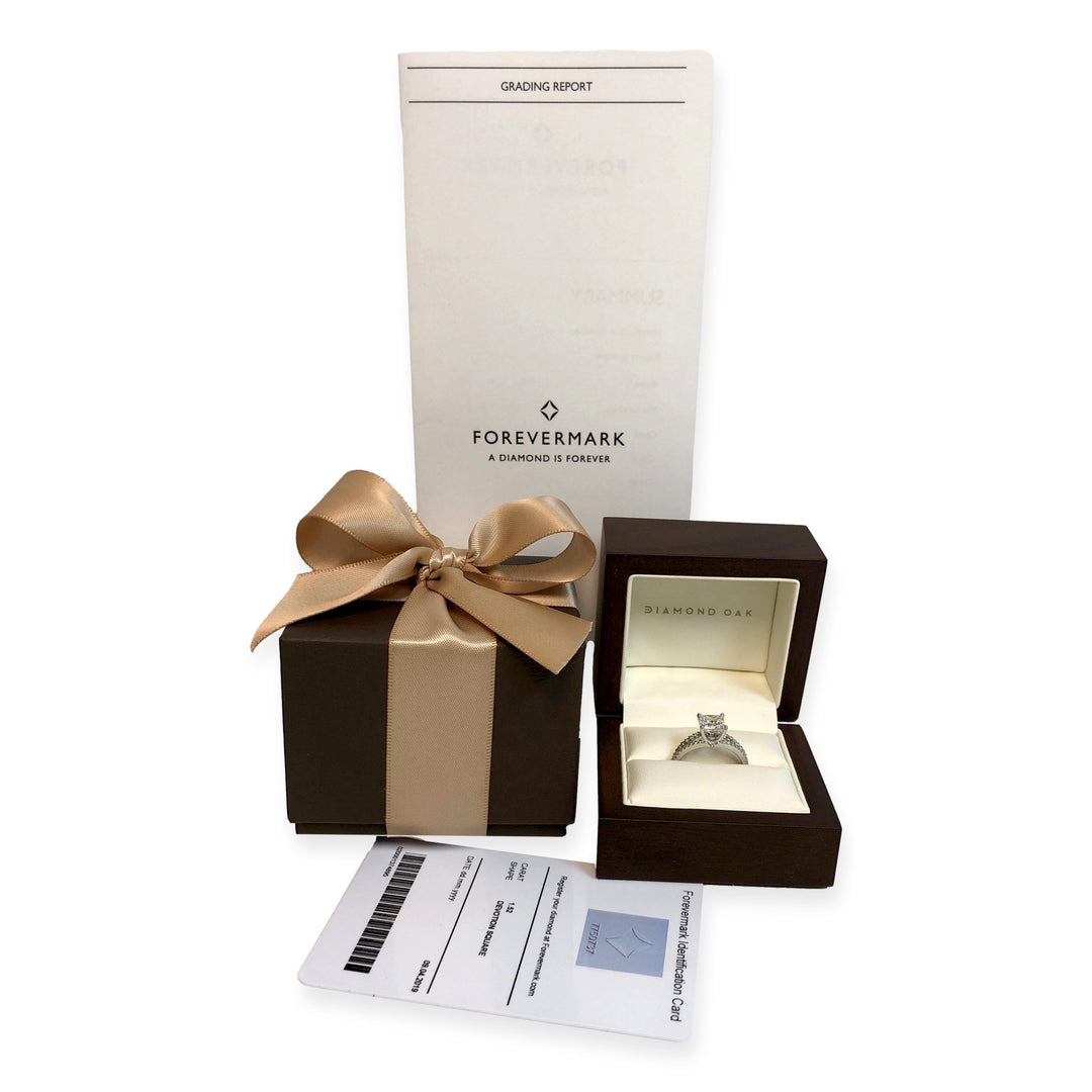 ForeverMark Devotion 18K Princess Cut Diamond Engagement Ring 1.52 Cts.FVVS2