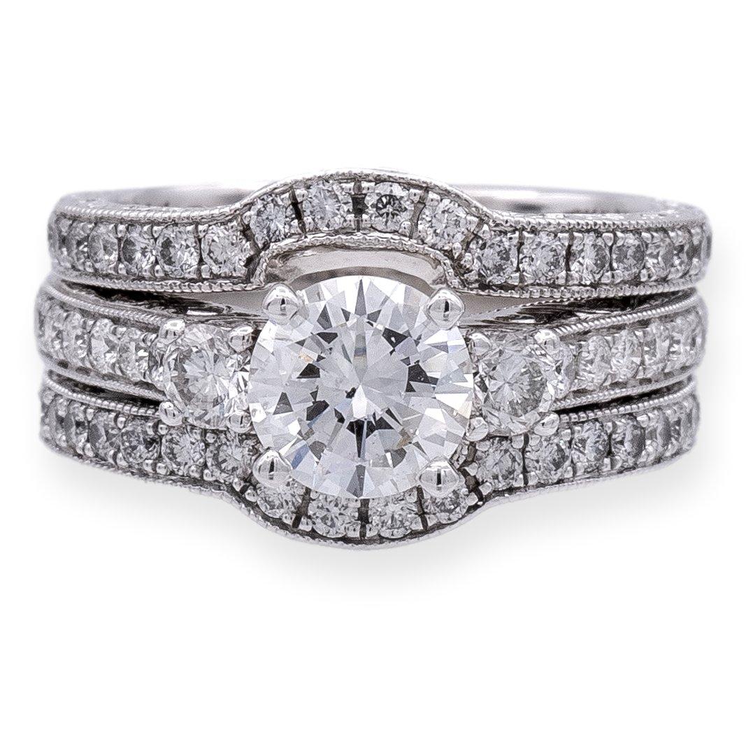 GIA Neil Lane HDS Round 14K White Gold Diamond Ring 2.01 cts TW