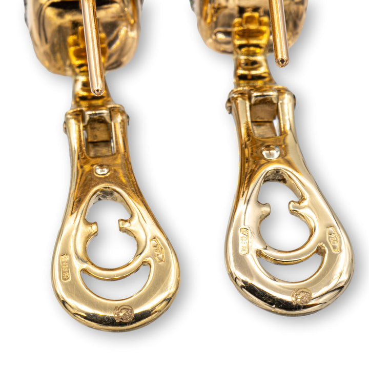 Rare Pomellato Nudo 18K Rose Gold Lemon Quartz and Diamond Clip Earrings