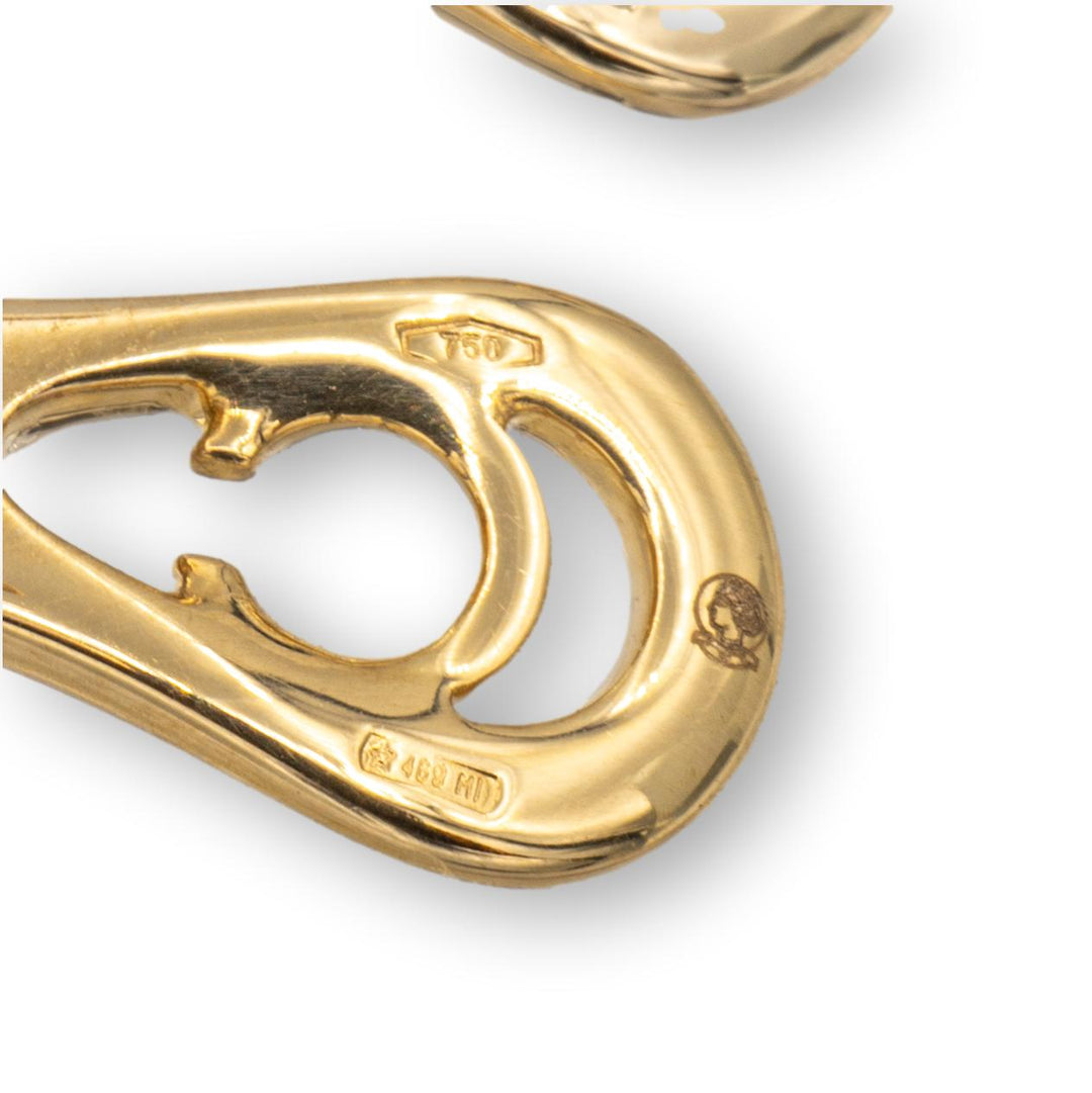 Rare Pomellato Nudo 18K Rose Gold Lemon Quartz and Diamond Clip Earrings