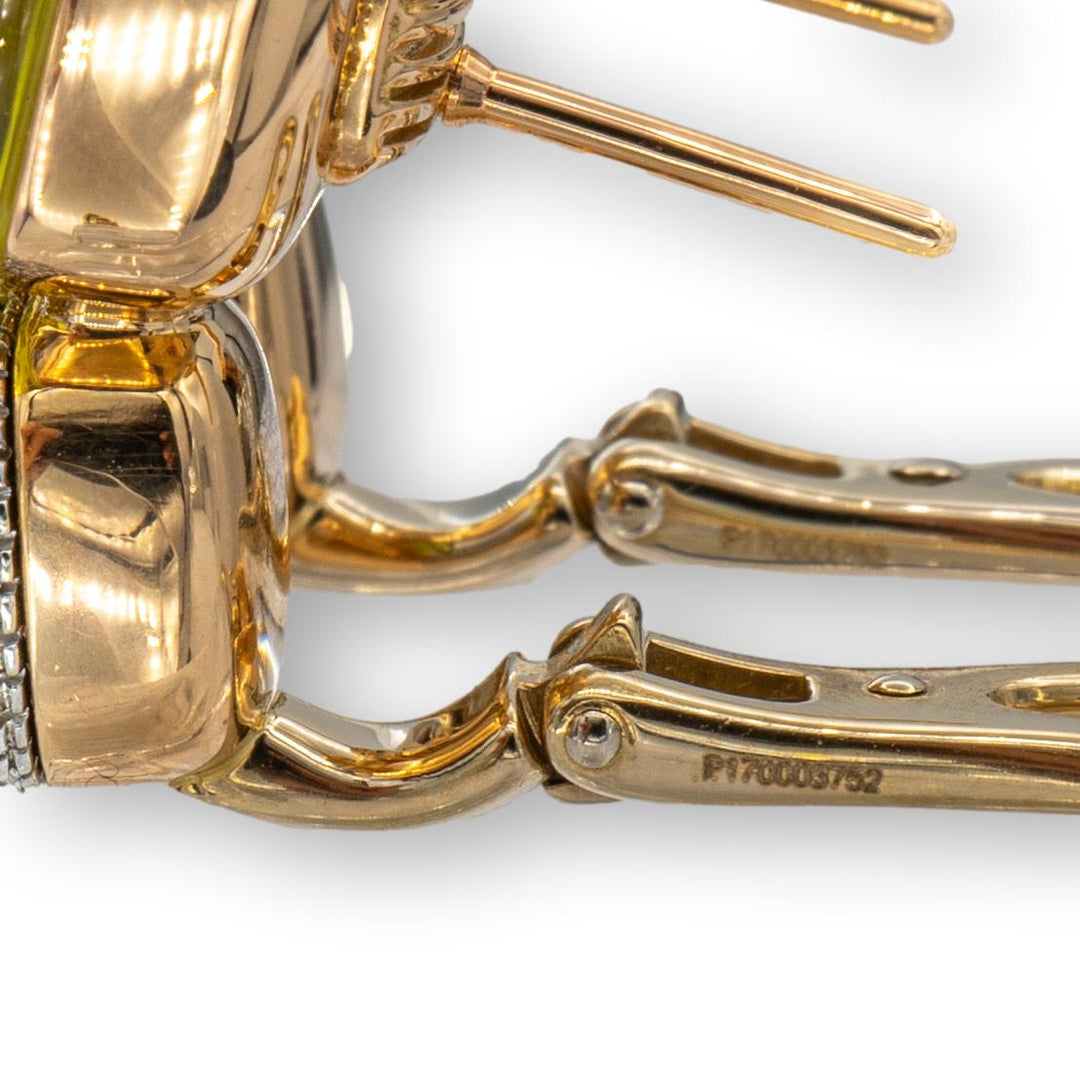 Rare Pomellato Nudo 18K Rose Gold Lemon Quartz and Diamond Clip Earrings