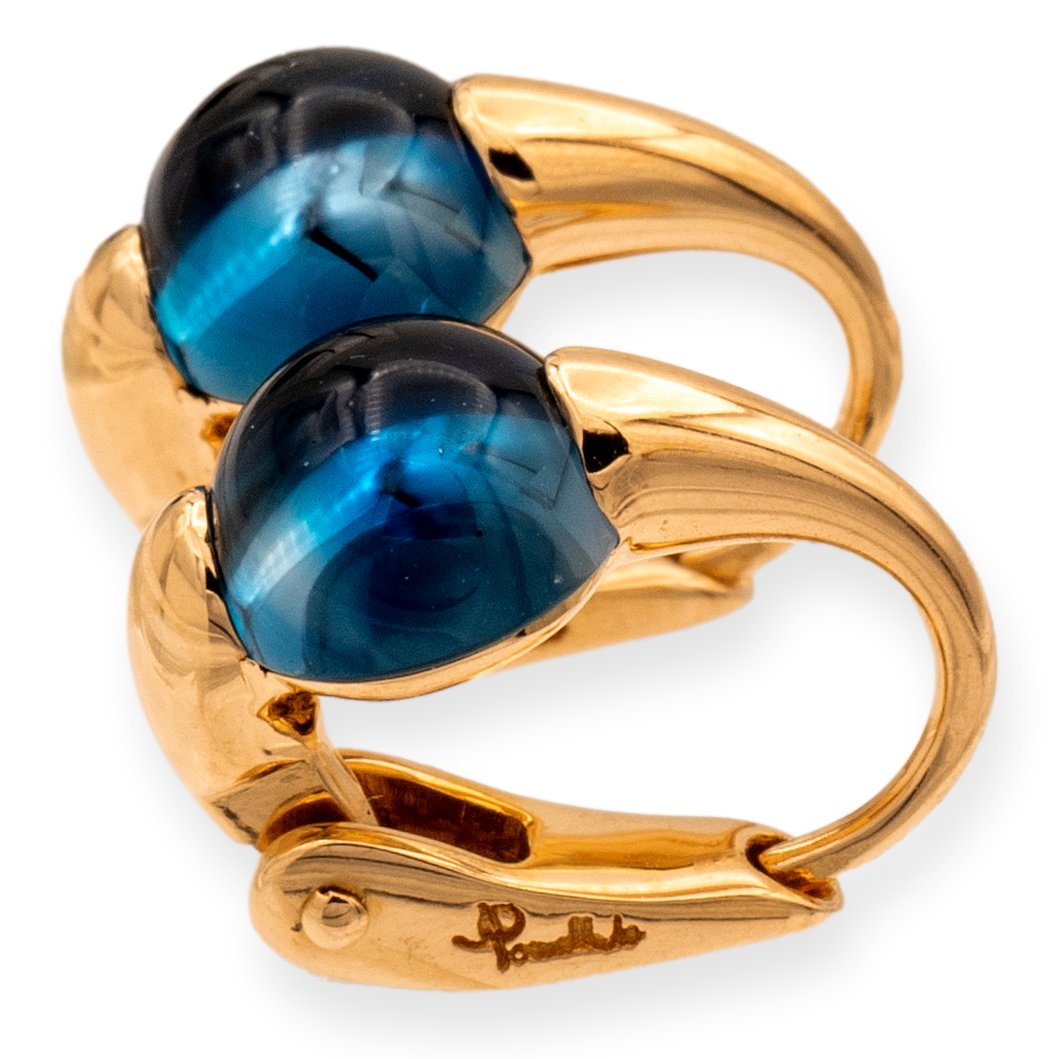 Pomellato 18K Rose Gold “The M’ama non M’ama” London Blue Topaz Earrings