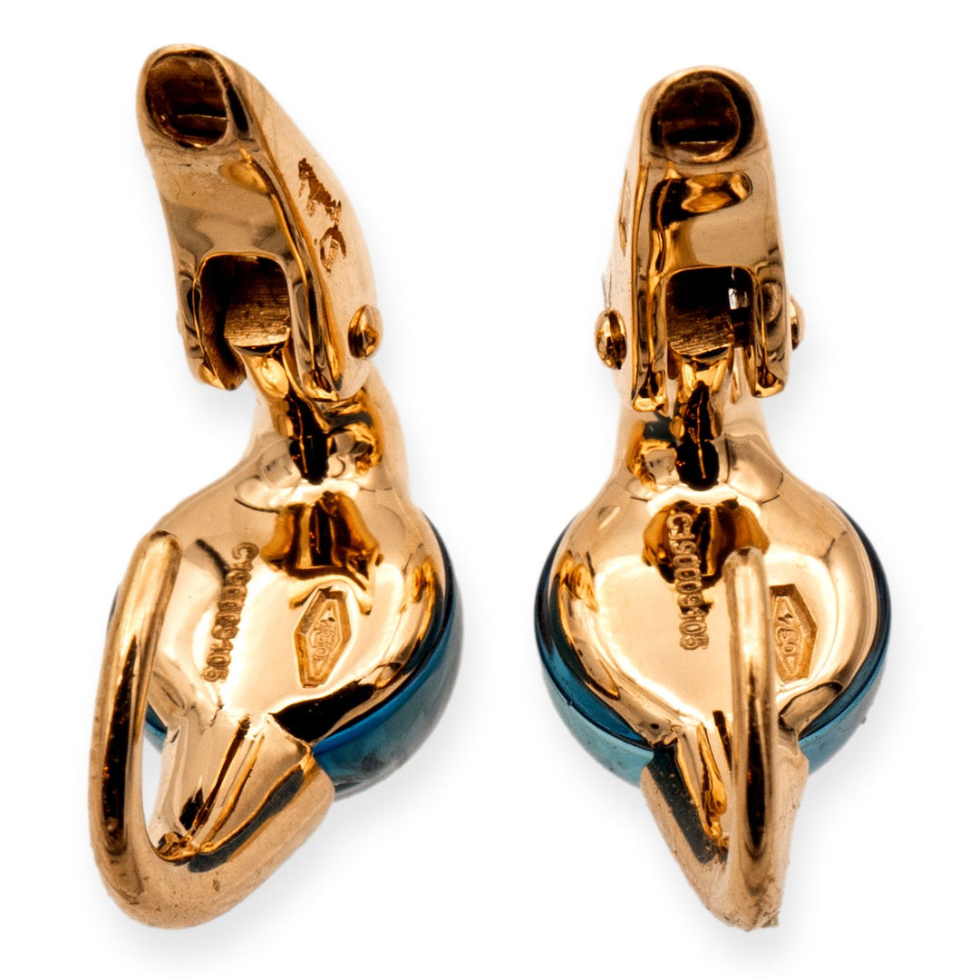 Pomellato 18K Rose Gold “The M’ama non M’ama” London Blue Topaz Earrings