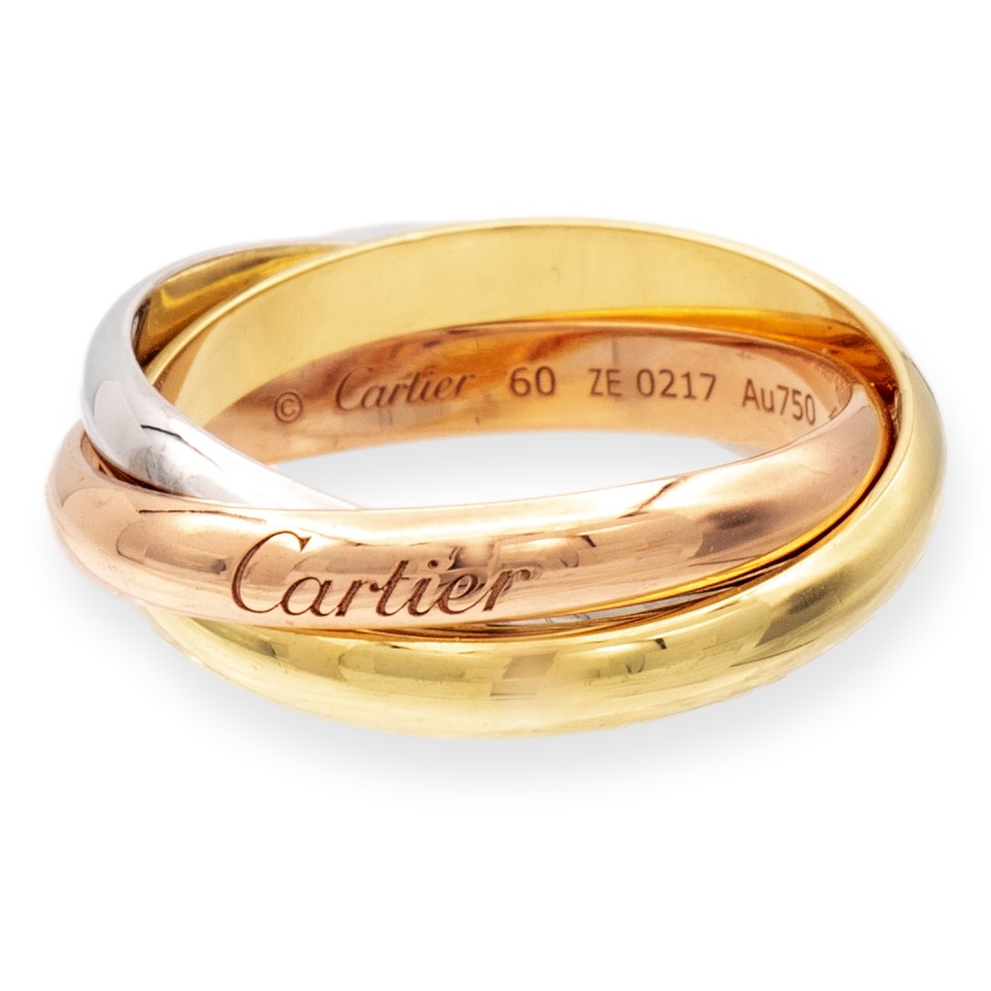 Cartier 18K Gold Classic Trinity Rolling Band Ring Size 60