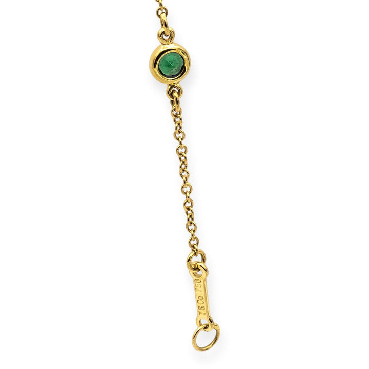 Tiffany & Co. 18K Yellow Gold Elsa Peretti Color by the Yard Emerald Bracelet 7"