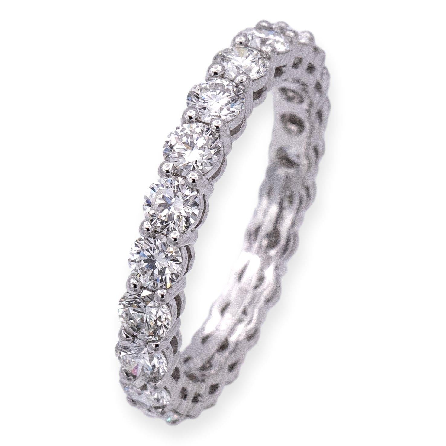 Tiffany & Co. Platinum Forever Full Circle Diamond 3mm Band Ring 