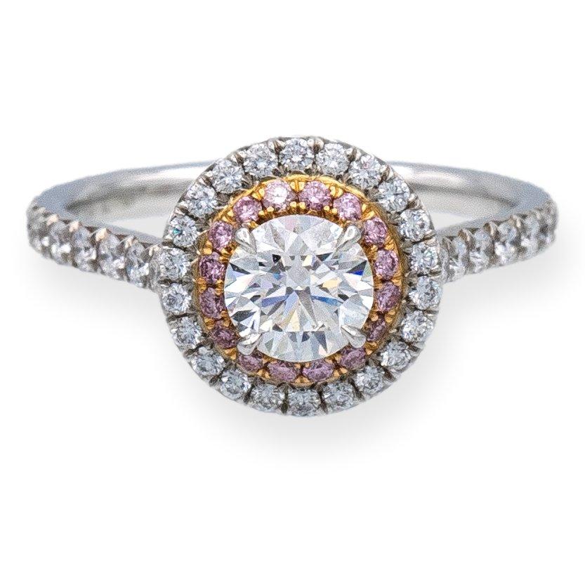 Tiffany Plat 18K Soleste Round Fancy Pink Diamond Engagement