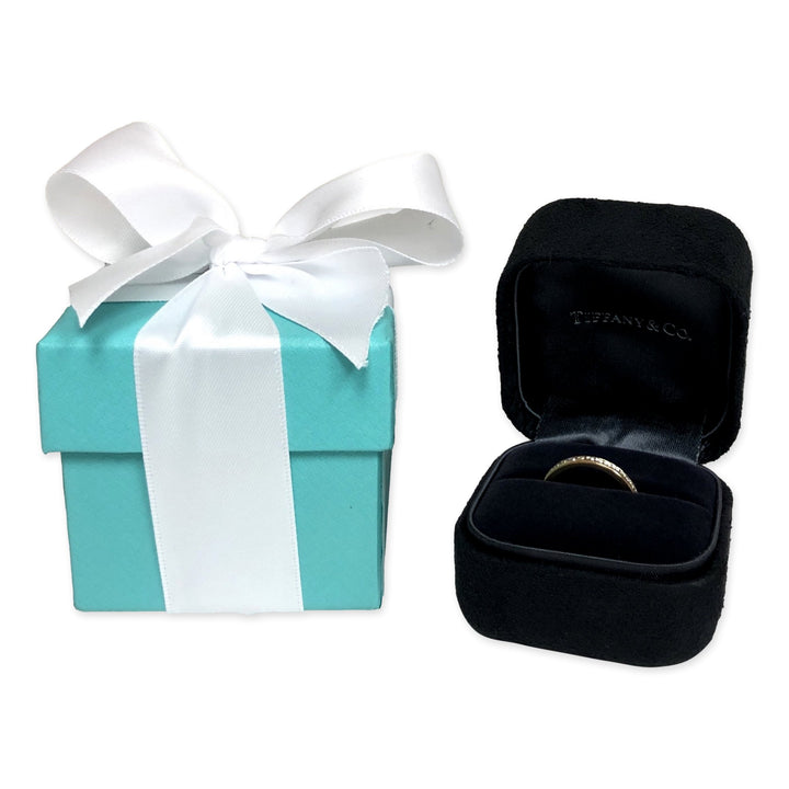 Tiffany & Co. 18K Yellow Gold Halfway Wedding Band Ring 0.22 cts 2.5mm