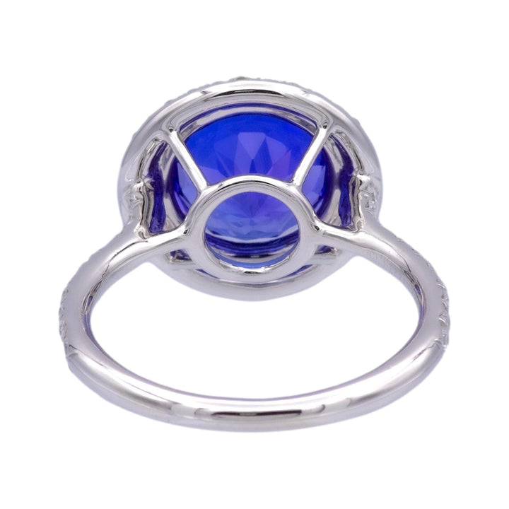 Tiffany & Co. Platinum Double Soleste Round Shape 3ct Tanzanite Diamond Ring