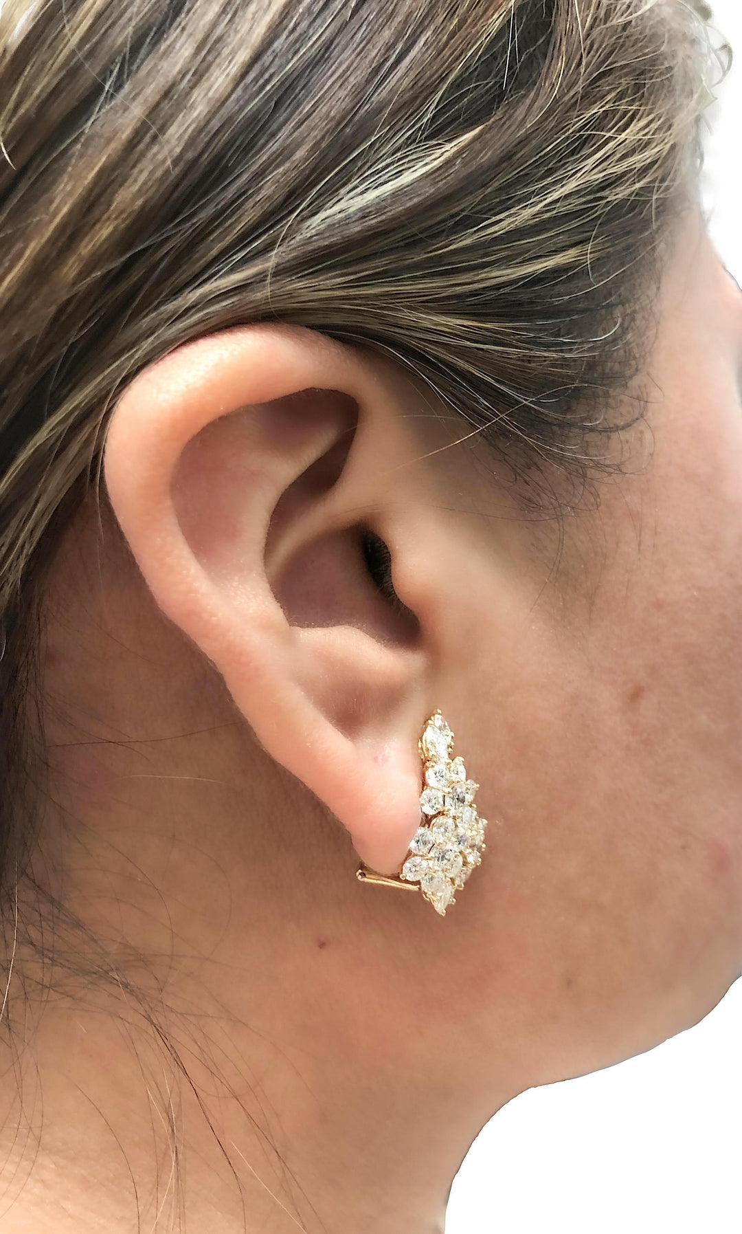 Tiffany & Co. 18K Yellow Gold Flower Round Diamond 5.13ct Cluster Clip Earrings