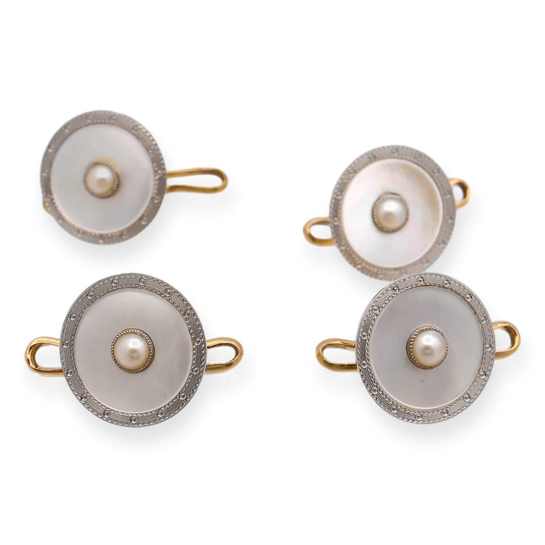 Carrington for Tiffany & Co. Platinum and 14K Gold Art Deco Cufflinks Circa 1920