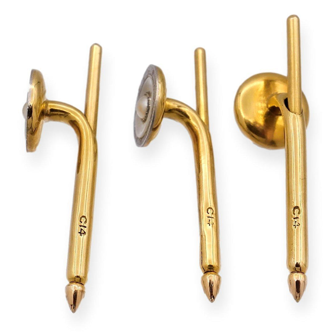 Carrington for Tiffany & Co. Platinum and 14K Gold Art Deco Cufflinks Circa 1920