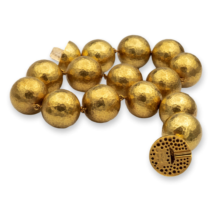 Vintage Tiffany & Co. Paloma Picasso 18K Gold Hammered Ball Choker Necklace 17"