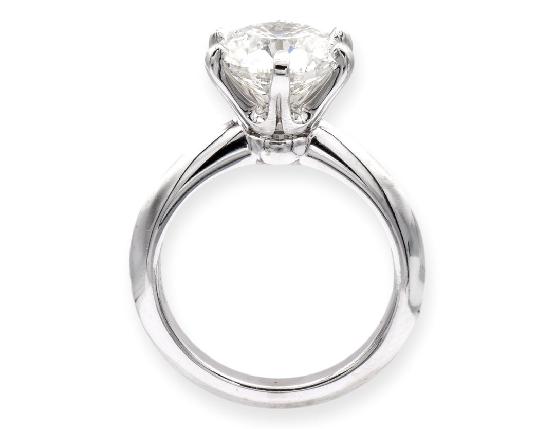 Tiffany & Co. Platinum Round Diamond Solitaire Engagement Ring 3.24 Ct IVS1