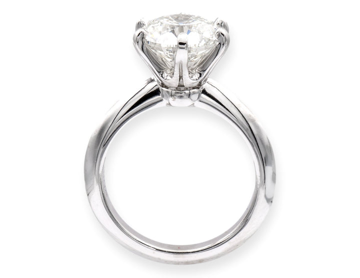 Tiffany & Co. Platinum Round Diamond Solitaire Engagement Ring 3.24 Ct IVS1