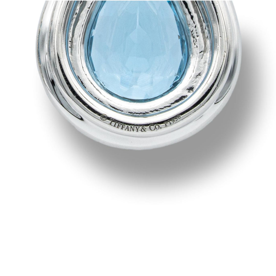 Tiffany & Co. Soleste 3 ct Aquamarine and Diamond Drop Earrings in Platinum