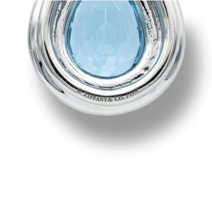 Tiffany & Co. Soleste 3 ct Aquamarine and Diamond Drop Earrings in Platinum
