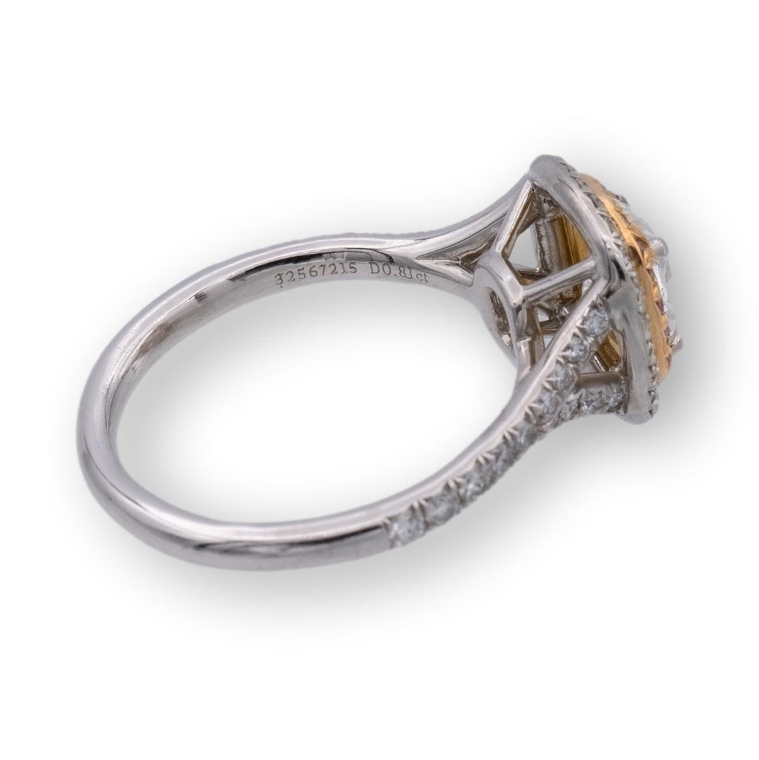Tiffany and Co. Soleste Diamond Engagement Ring Fancy Pink Diamonds Platinum and Rose Gold .81CT FVVS2