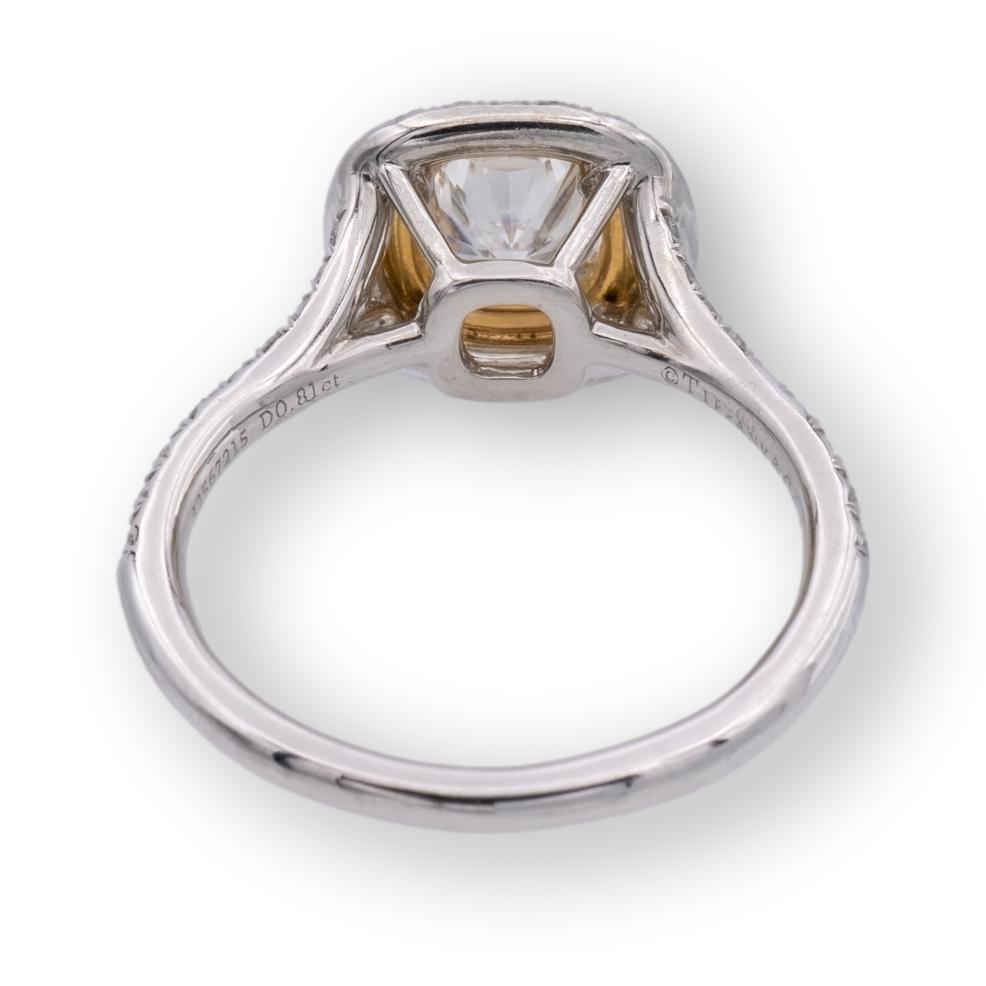 Tiffany and Co. Soleste Diamond Engagement Ring Fancy Pink Diamonds Platinum and Rose Gold .81CT FVVS2