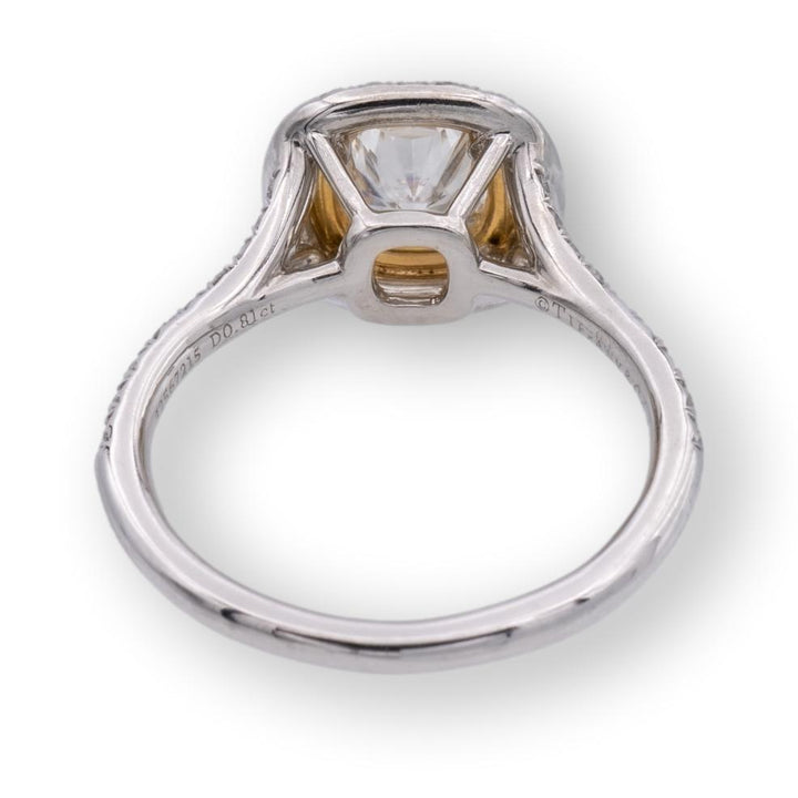 Tiffany and Co. Soleste Diamond Engagement Ring Fancy Pink Diamonds Platinum and Rose Gold .81CT FVVS2