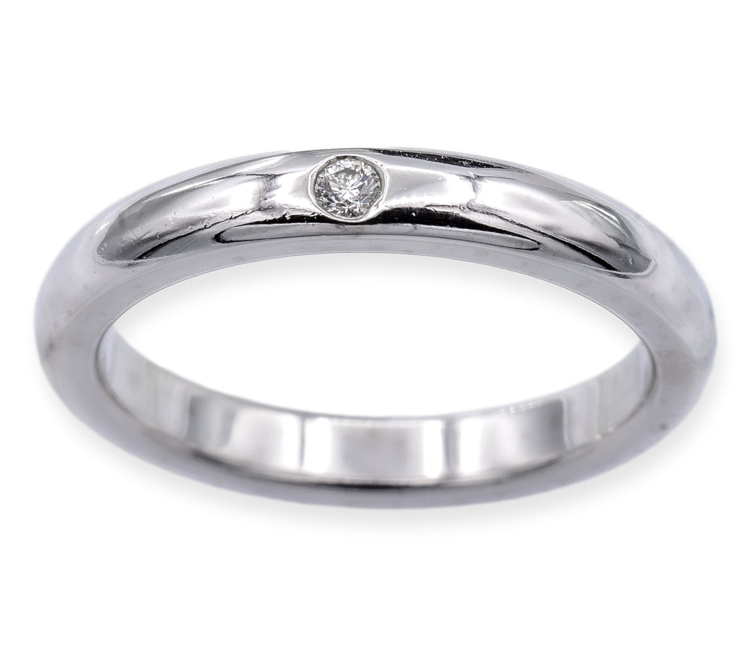 Tiffany & Co. Elsa Peretti Single Diamond Band Ring in Platinum Size 5