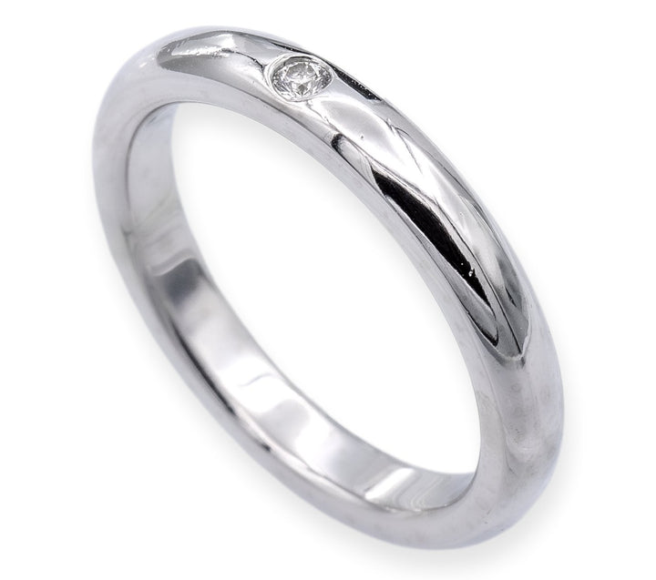 Tiffany & Co. Elsa Peretti Single Diamond Band Ring in Platinum Size 5