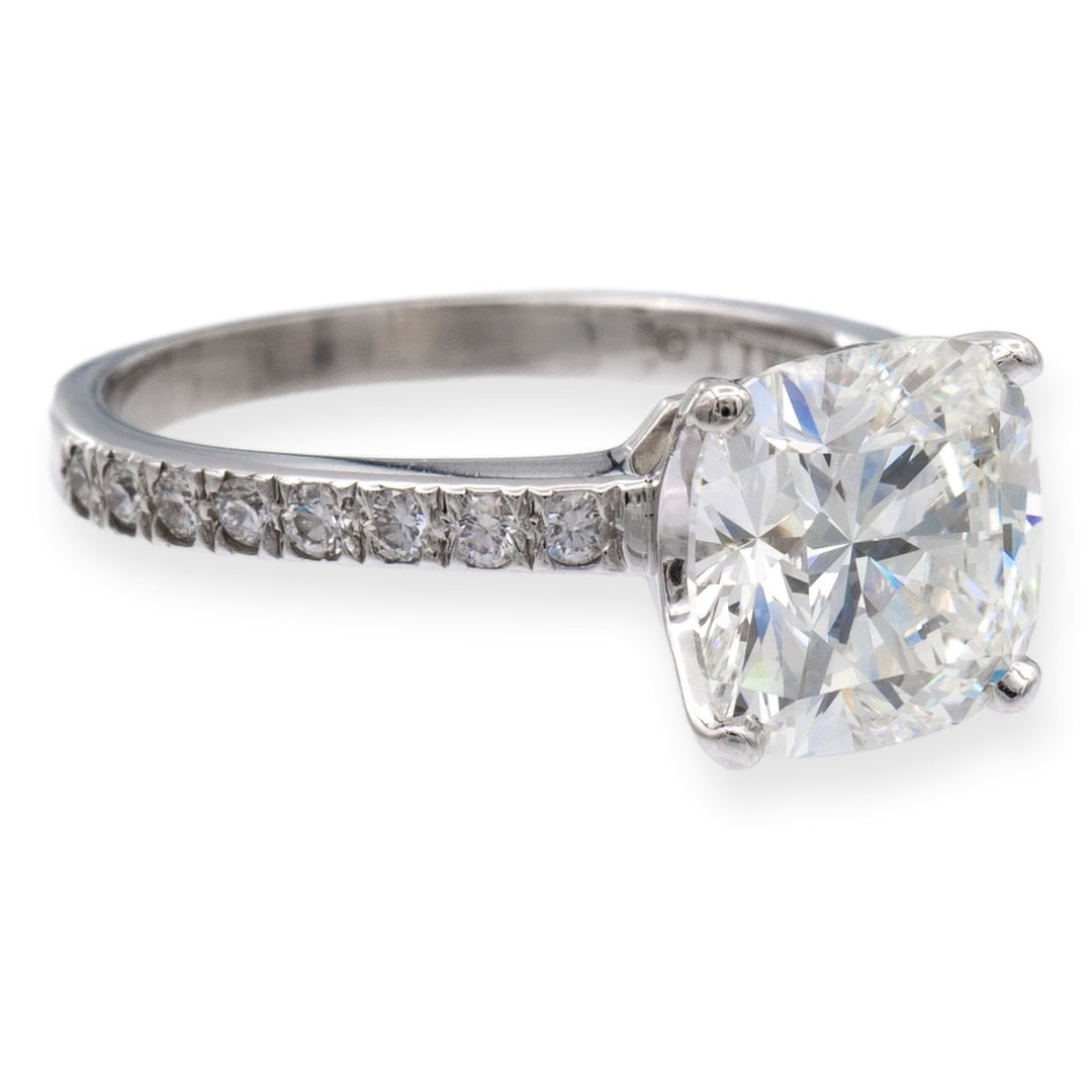 Tiffany & Co. Platinum Novo Cushion Diamond Engagement Ring 2.35 ct. TW I VS1