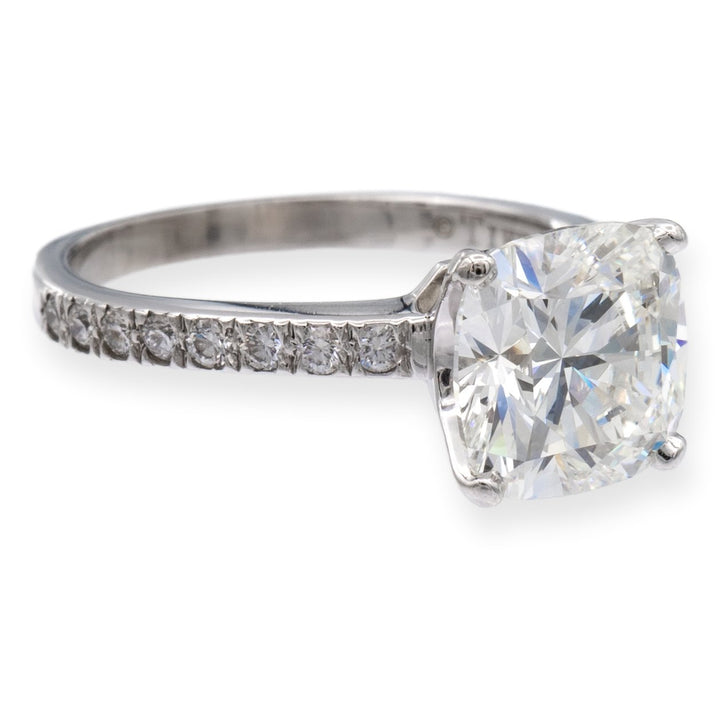 Tiffany & Co. Platinum Novo Cushion Diamond Engagement Ring 2.35 ct. TW I VS1