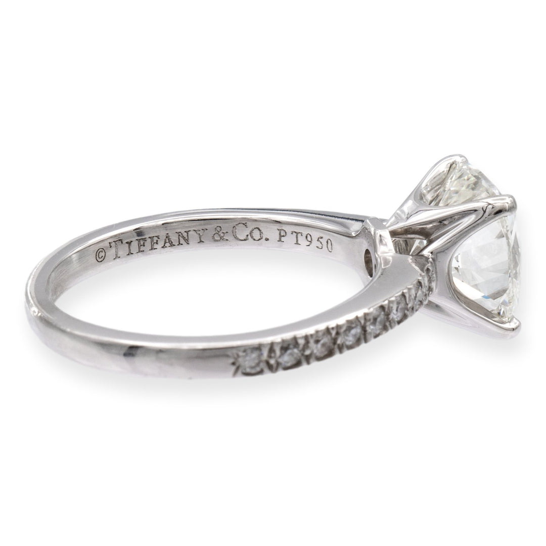 Tiffany & Co. Platinum Novo Cushion Diamond Engagement Ring 2.35 ct. TW I VS1