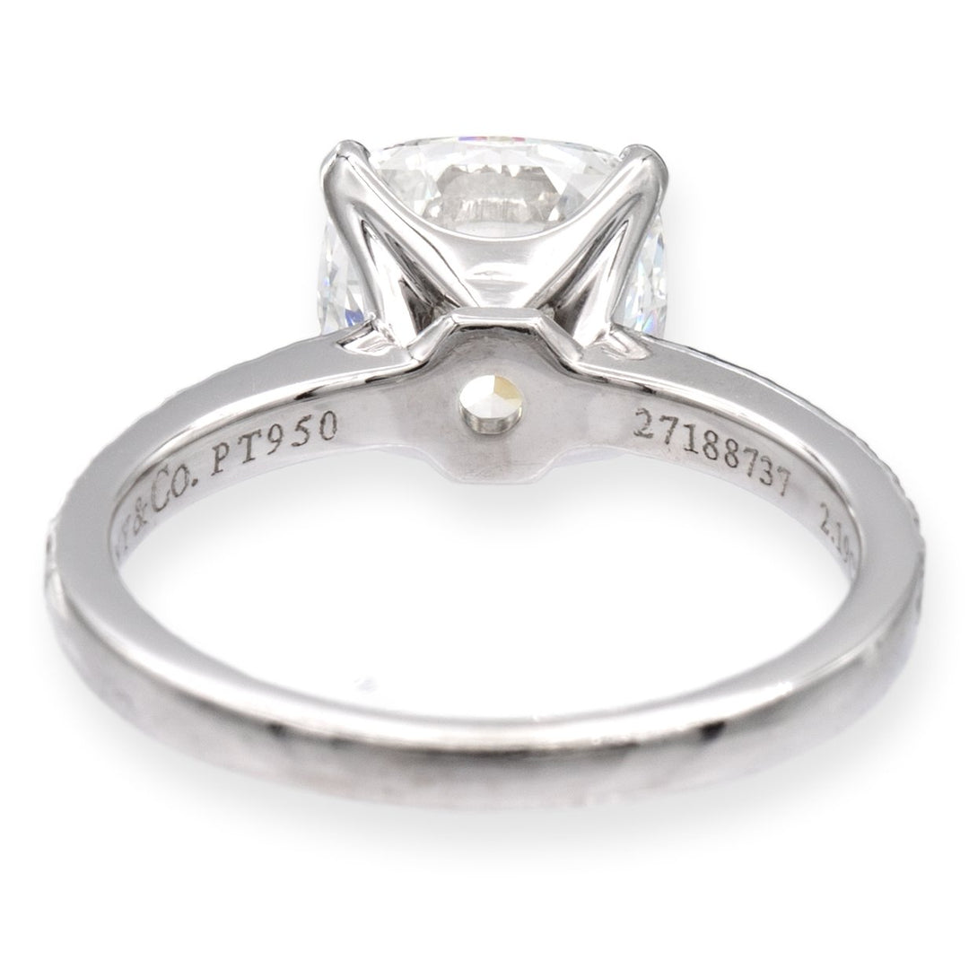 Tiffany & Co. Platinum Novo Cushion Diamond Engagement Ring 2.35 ct. TW I VS1