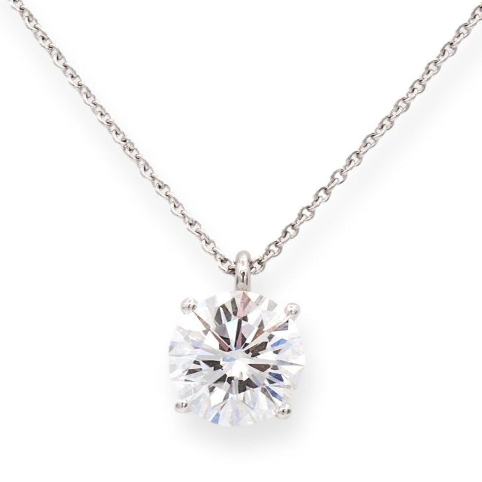 Tiffany Solitaire Diamond Pendant in Platinum, Size: .12