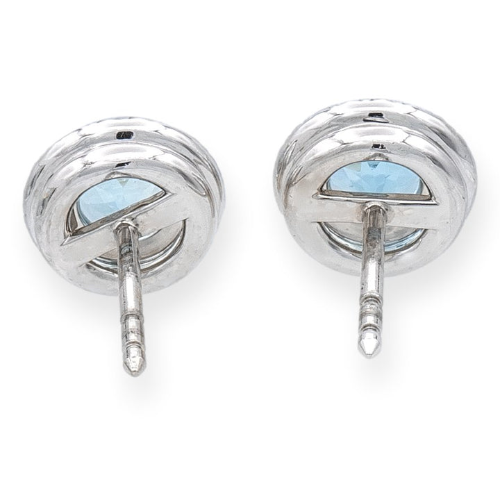 Tiffany & Co. Soleste Platinum Aquamarine and Diamond Stud Earrings
