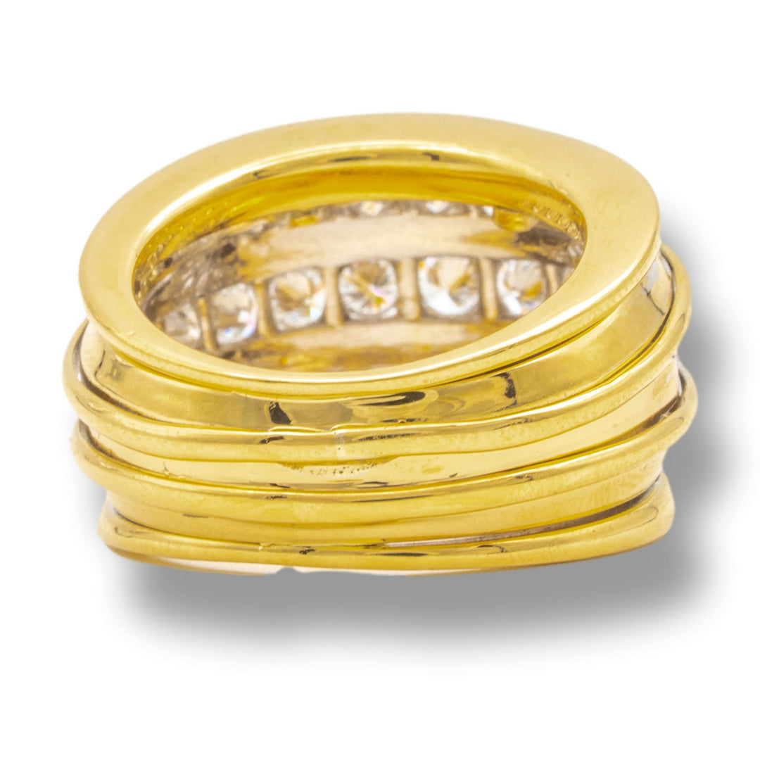 Vintage Van Cleef & Arpels 18K Yellow Gold 1.77 cts Diamond Bombe Ring