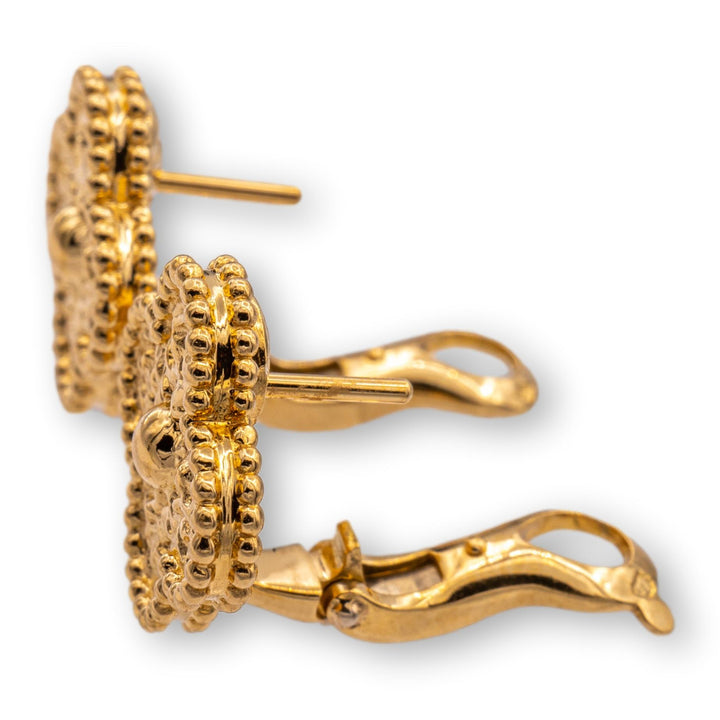 Van Cleef & Arpels Vintage Alhambra 18K Yellow Gold Clip Earrings