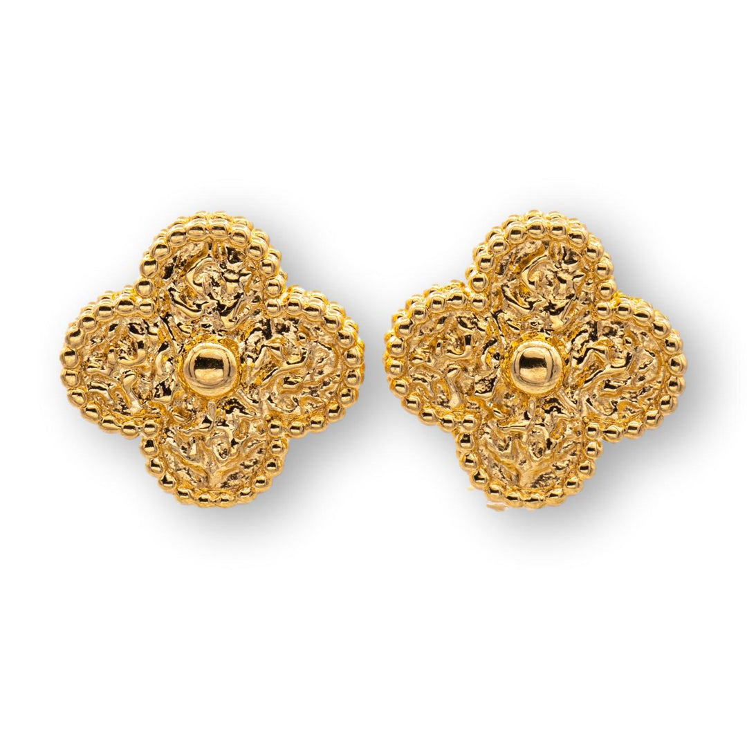 Van Cleef & Arpels Vintage Alhambra 18K Yellow Gold Clip Earrings