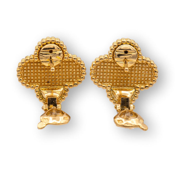 Van Cleef & Arpels Vintage Alhambra 18K Yellow Gold Clip Earrings