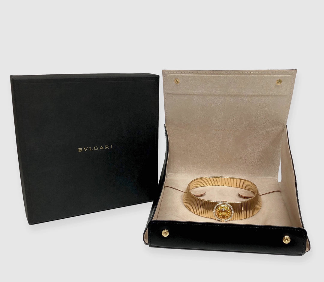 Vintage Bvlgari Tubogas 18K Yellow Gold Choker Necklace