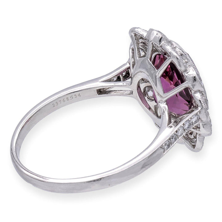 Vintage Tiffany & Co. Platinum Oval 5.20ct Pink Spinel and Diamond Ring